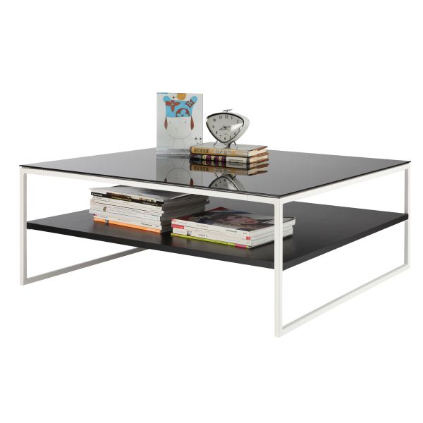 Picture of VITRA coffee table 90x60cmWT/glassBK