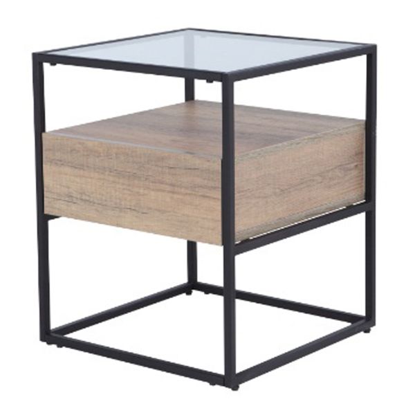 Picture of GRUFF Glass side table 45cm. CMO/BK