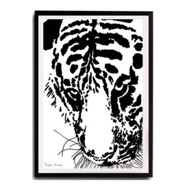 Picture of TIGER Picture with frame 40x50cm. BK
