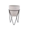Picture of ELAMO PLANT POT WITH IRON STAND GY/BK