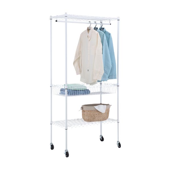 Picture of WIRENET CLOTHES SHELF+BASKET5+WHEELS WT