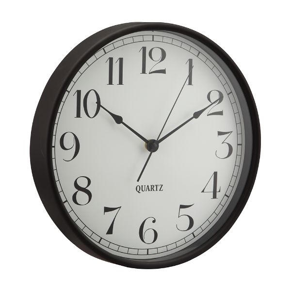 Picture of MADELIN Wall clock 12" WT/BK            