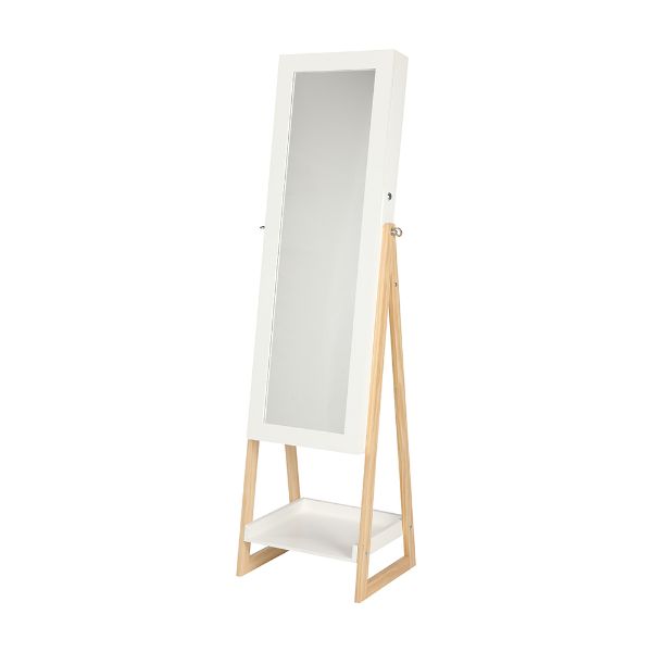 Picture of AMIE Standing mirror+cabinet WT/NT