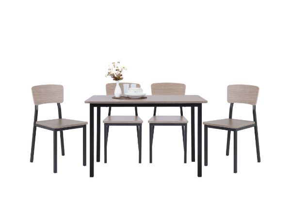Picture of H-GUNNER/P DINING SET(1T+4C) NT/BK