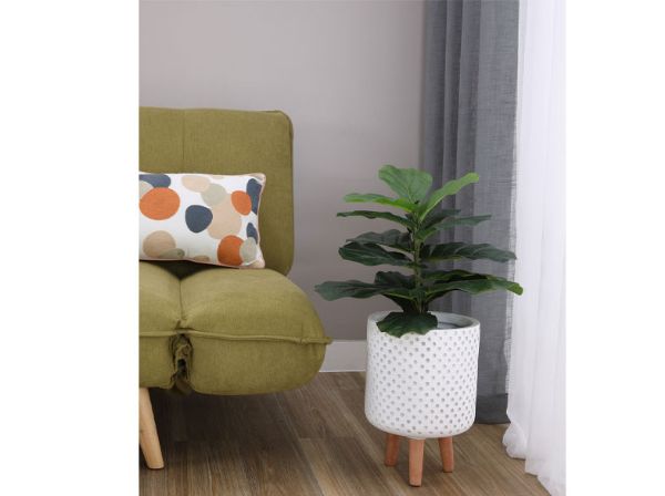 Picture of DOTIO Plant pot+stand 24.5x24.5x34 WT/NT
