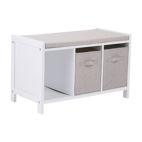 Picture of LUCA Shoe bench+2boxes WT/GY