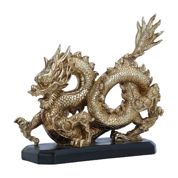 Picture of DRAGONNA Dragon sculpture 14.5" GD/BK