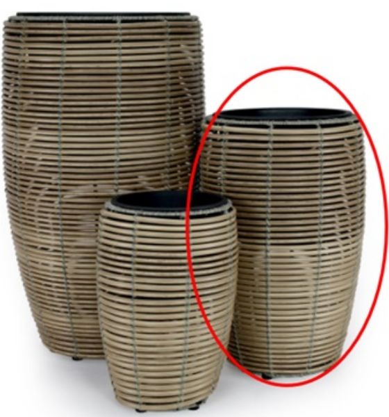 Picture of FYNN Rattan plastic plant pot D30xH54 BN