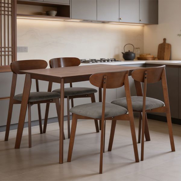 Picture of MICHELL/L Wood dining set(1T+4C) TK/GY