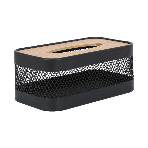 Picture of ALEXA Tissue box with wooden lid BK/NT