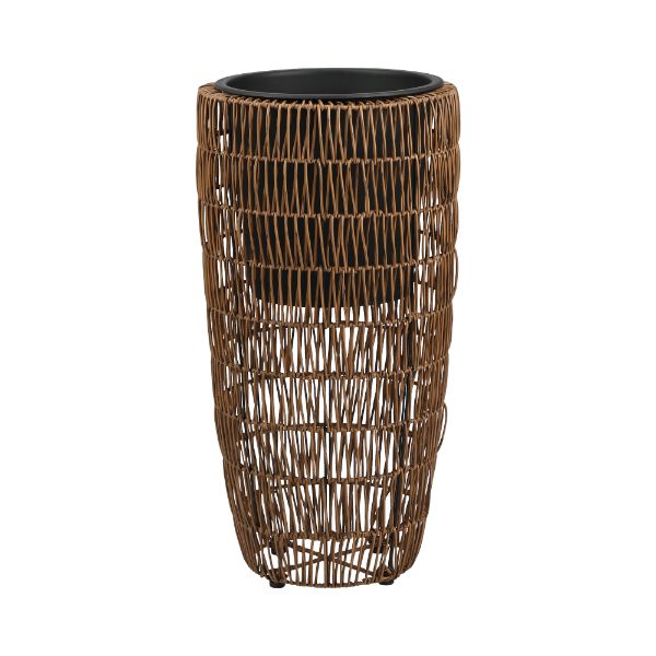 Picture of KODY Rattan plastic plant pot H65 BN