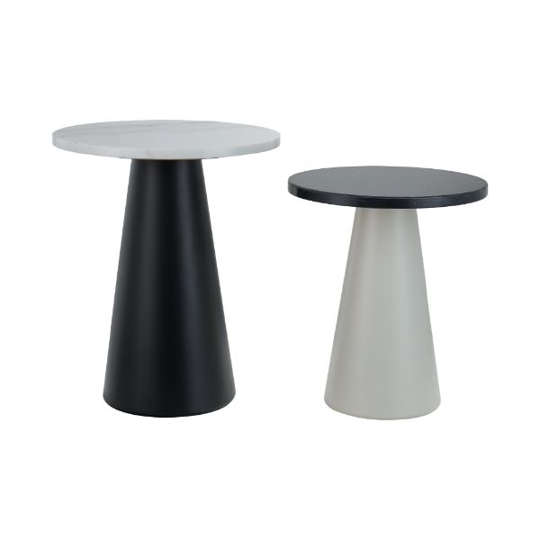 Picture of BLANCO Round side table 2 pcs/set BK/WT