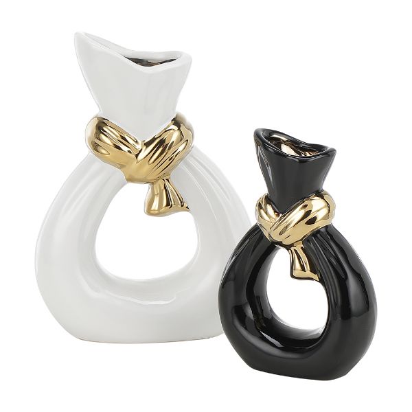 Picture of WINTERRICH Table vase 2 pcs/set BK/WT